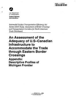 An Assessment of the Adequacy of U.S-Canadian Infrastructure To