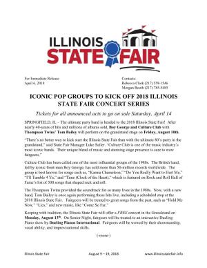 Iconic Pop Groups to Kick Off 2018 Illinois State Fair