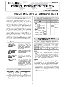 FUJICHROME Velvia 50 Professional [RVP50]