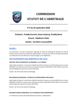 Commission Statut De L'arbitrage
