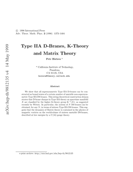 Type IIA D-Branes, K-Theory and Matrix Theory