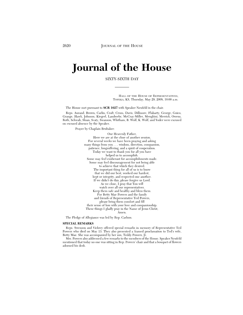 Journal of the House