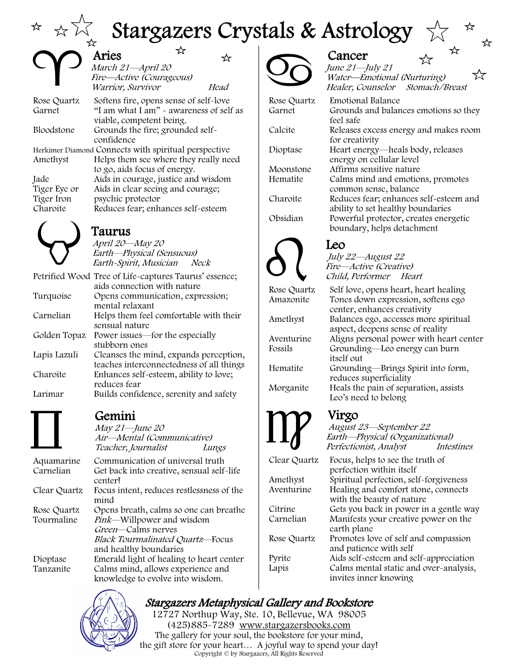 Stargazers Crystals & Astrology