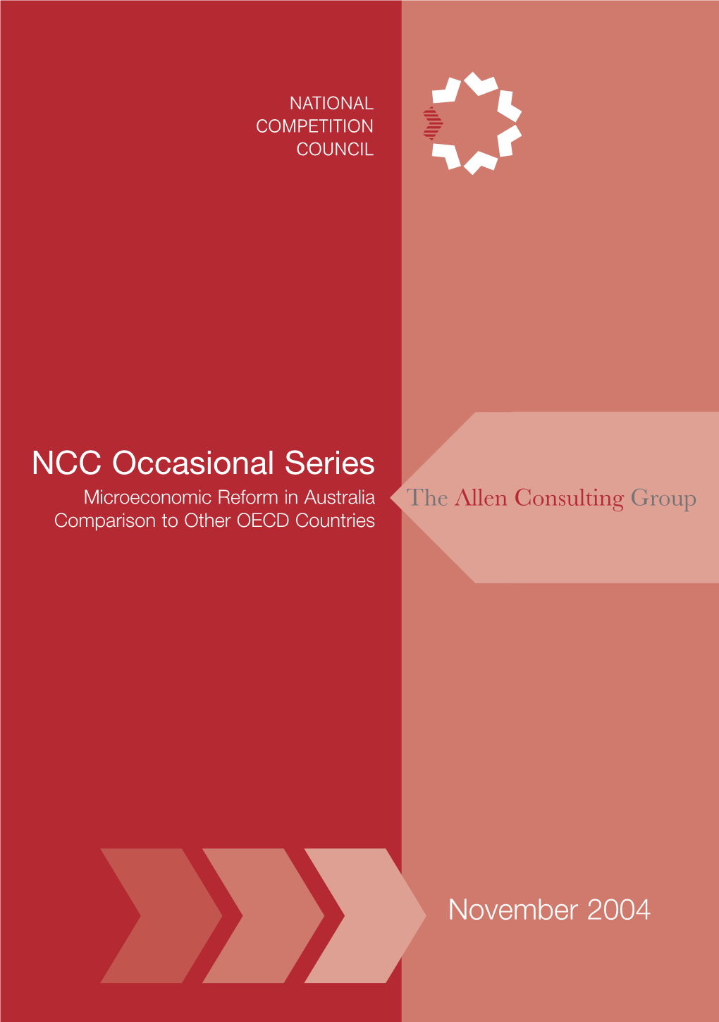 National Competition Council 2004, NCC Occasional Series: Microeconomic Reform in Australia - Comparison to Other OECD Countries, Ausinfo, Canberra