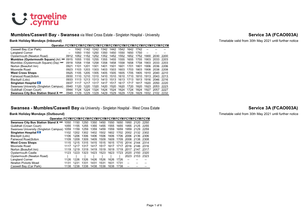 Timetable 03AFCA8