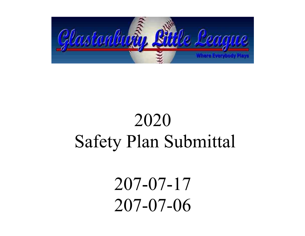 2020 Safety Plan Submittal