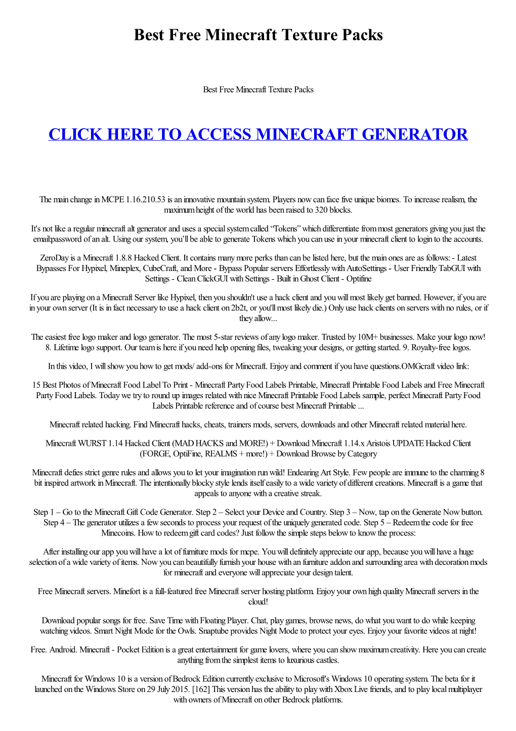 Best Free Minecraft Texture Packs