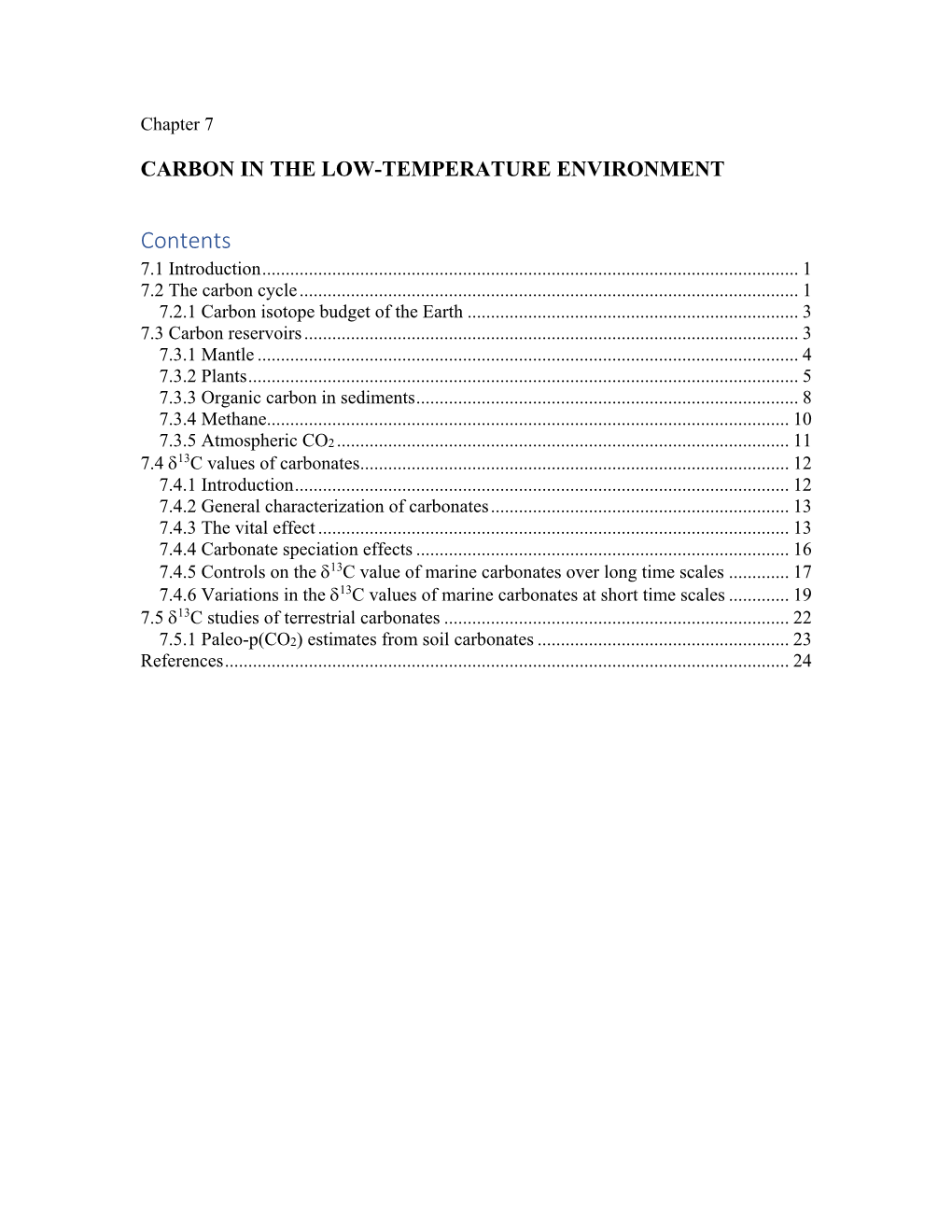 Carbonates – Carbon