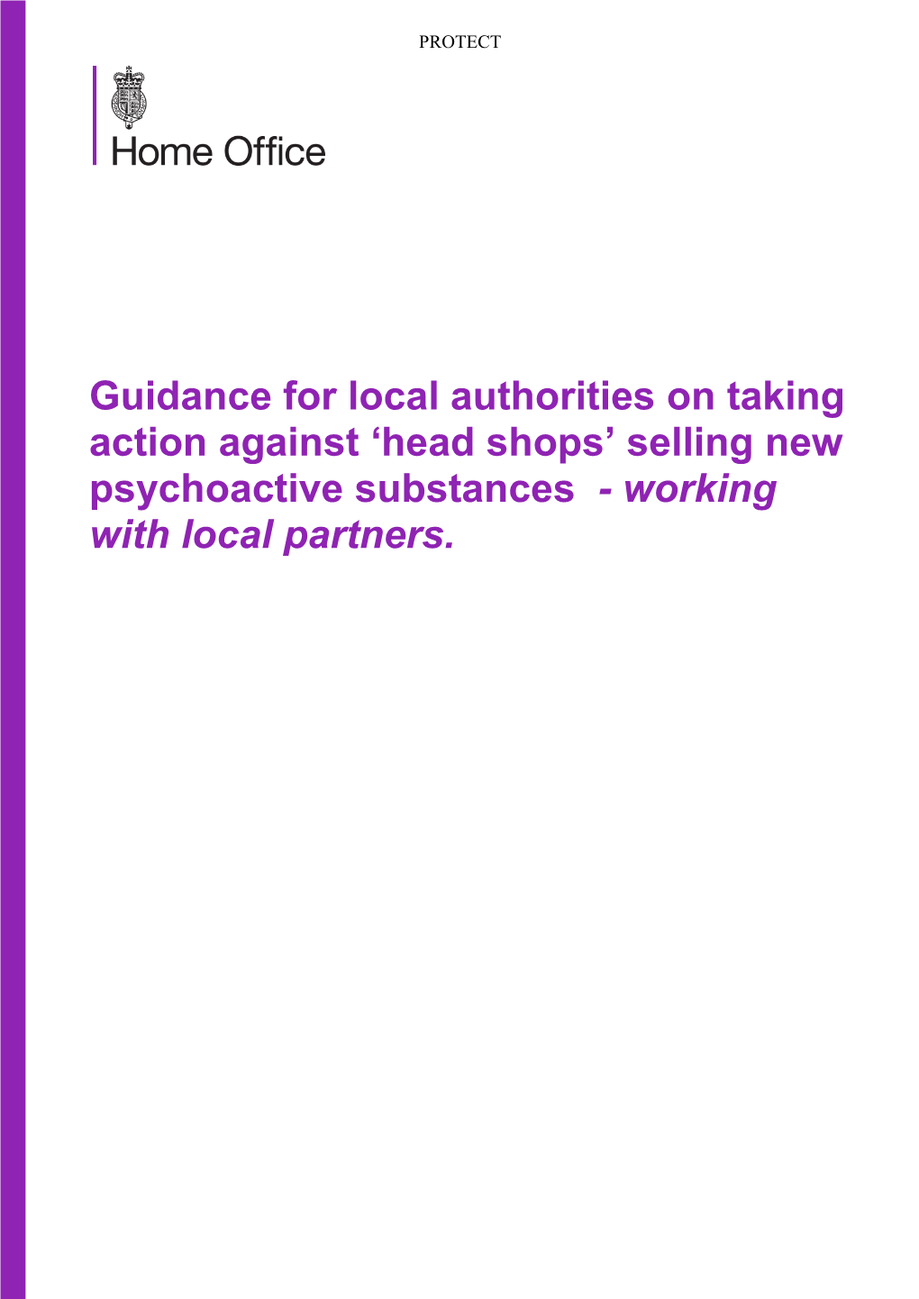 Guidance for Local Authorities on Taking Action Against 'Head Shops