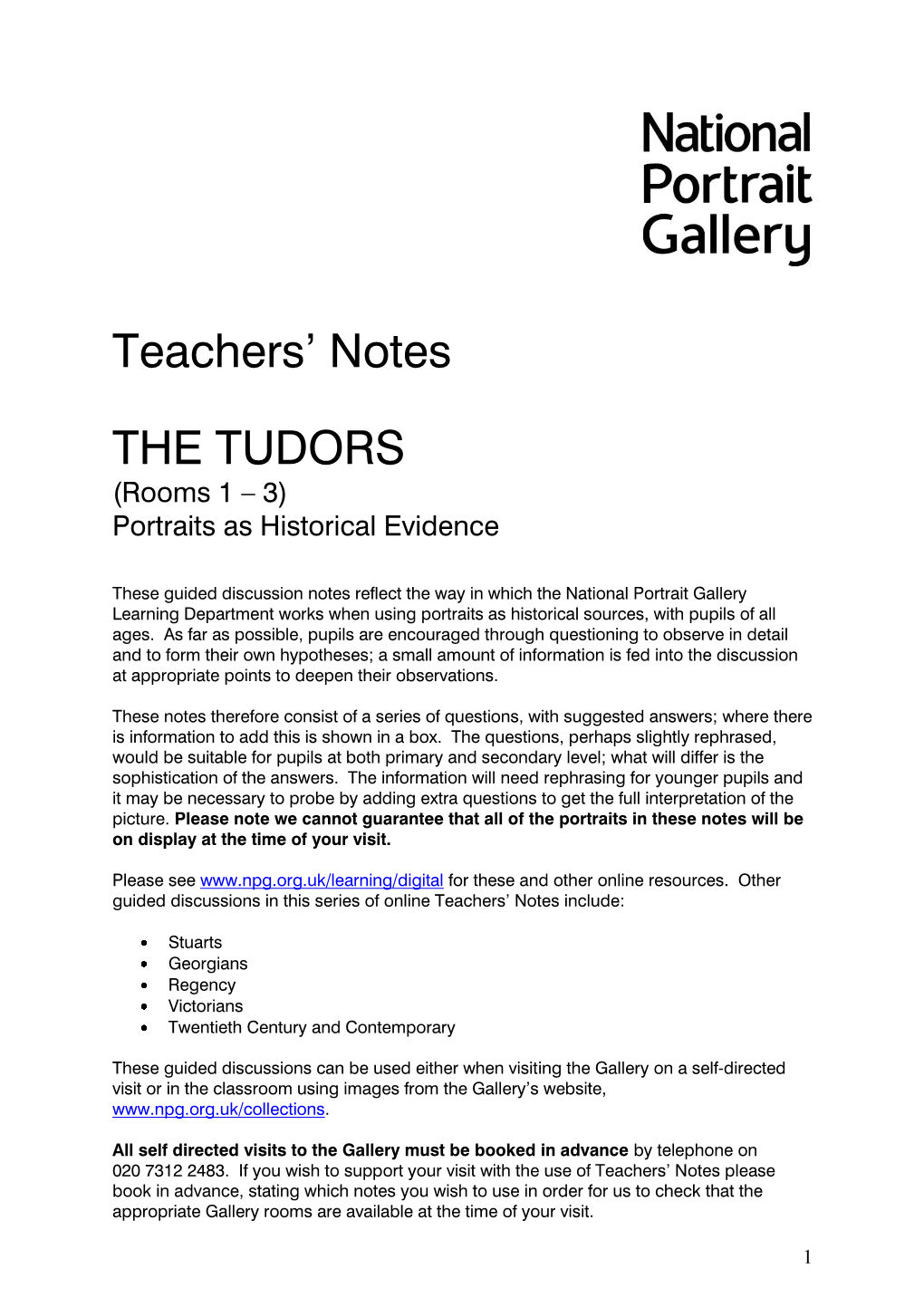 Teachers‟ Notes the TUDORS