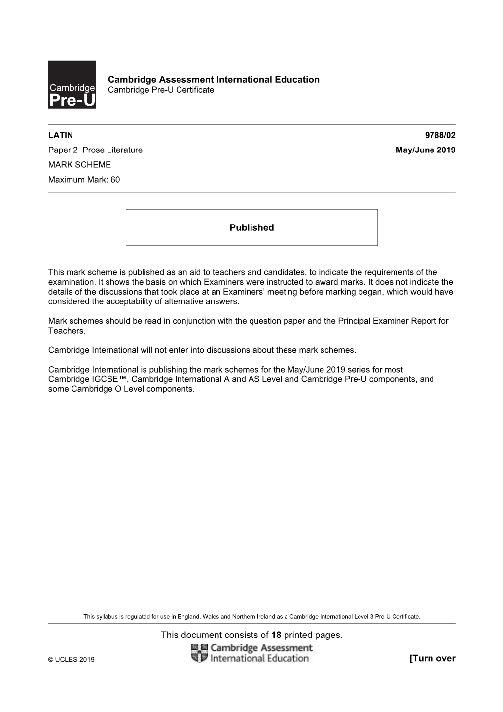 June 2019 Mark Scheme Paper 02