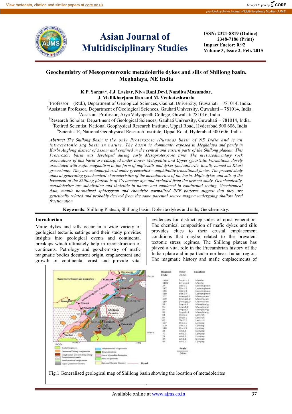 Asian Journal of Multidisciplinary Studies (AJMS)