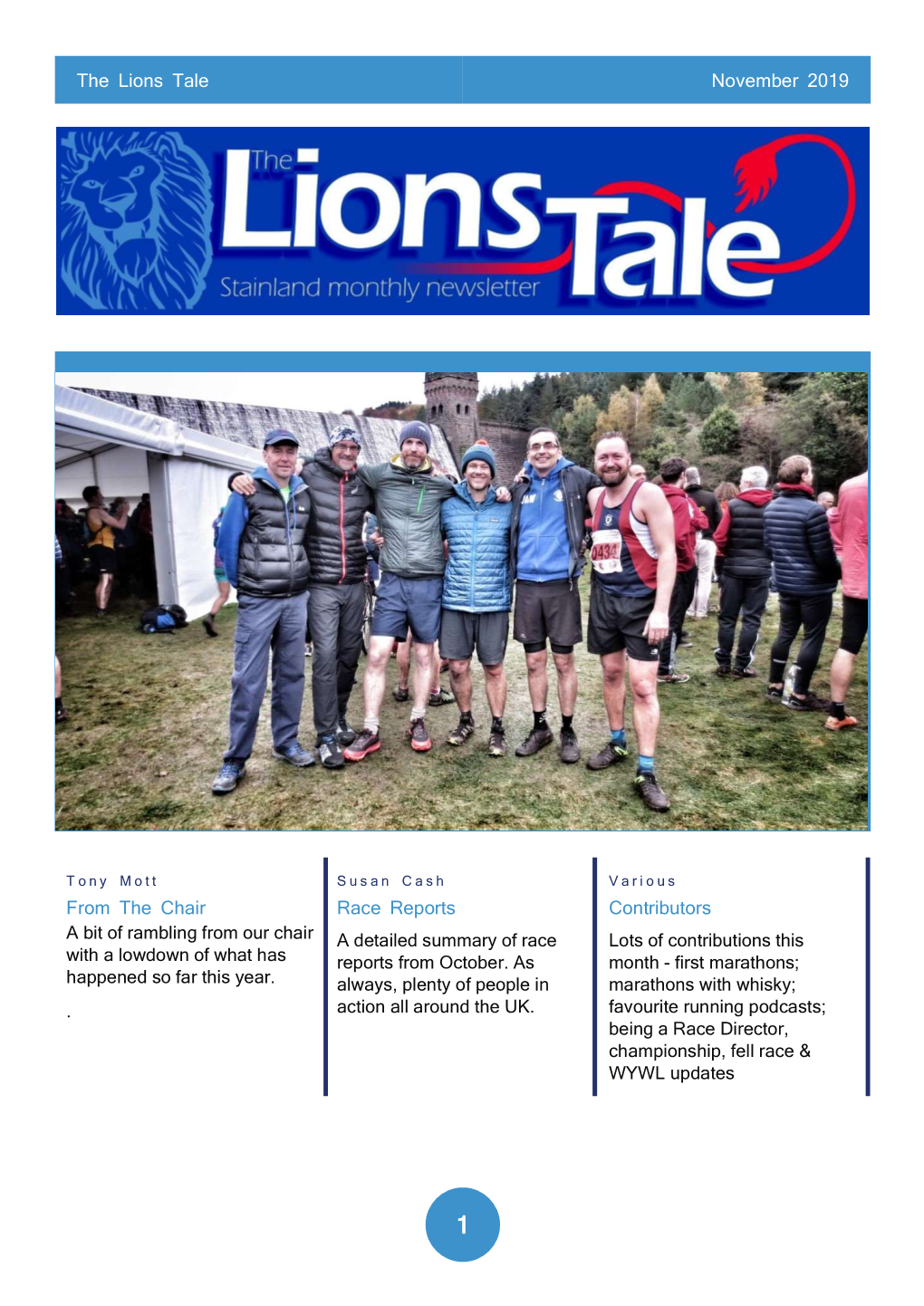The Lions Tale November 2019 from the Chair a Bit of Rambling from Our