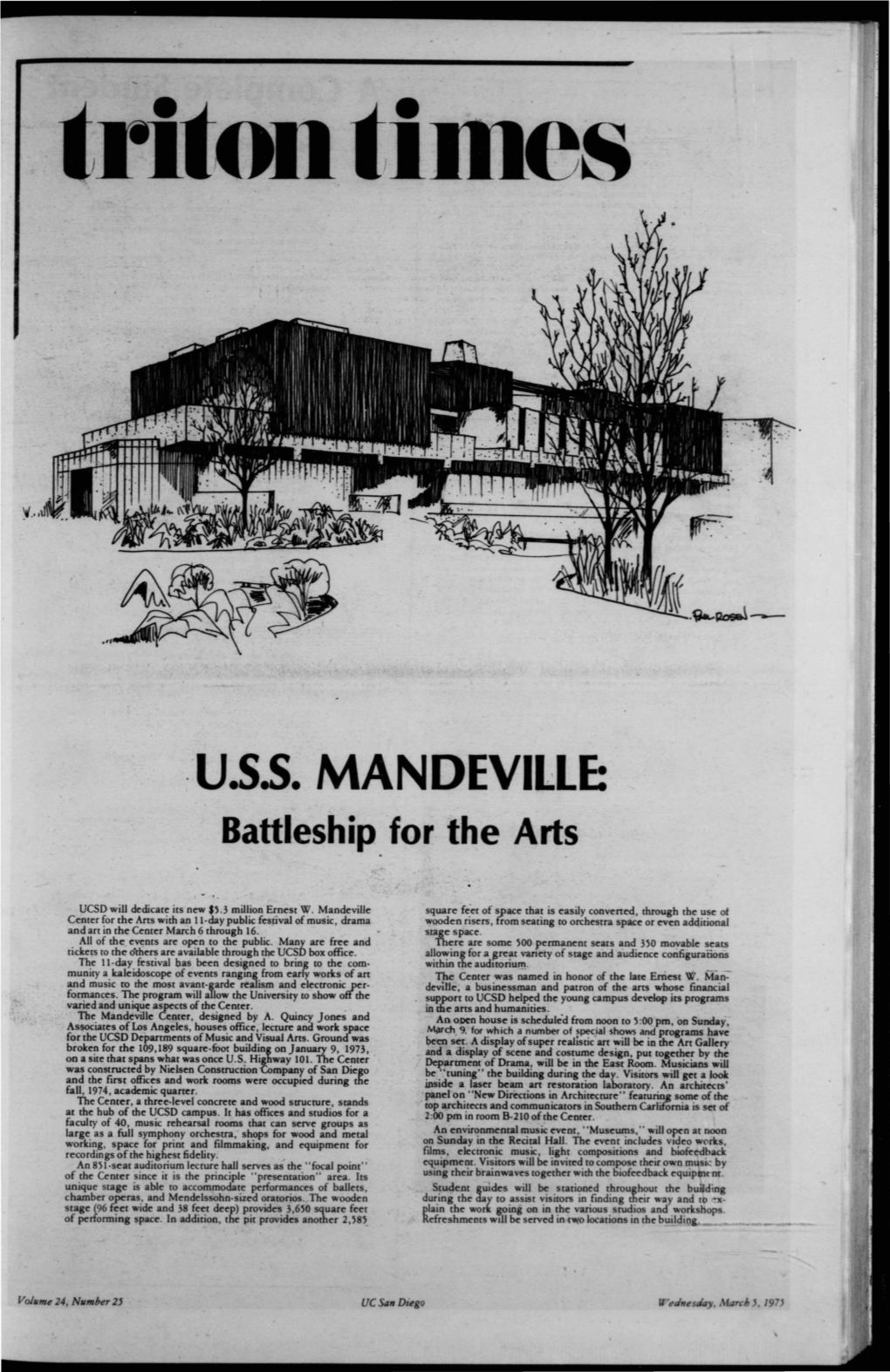 ·U.S.S. MANDEVILLE: Battleship for the Arts