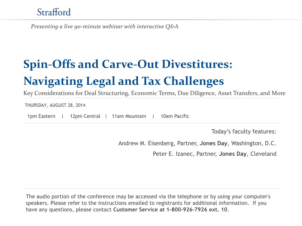 Spin-Offs and Carve-Out Divestitures: Navigating Legal and Tax Challenges