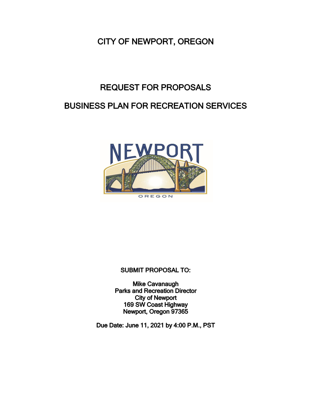 City of Newport, Oregon Request for Proposals