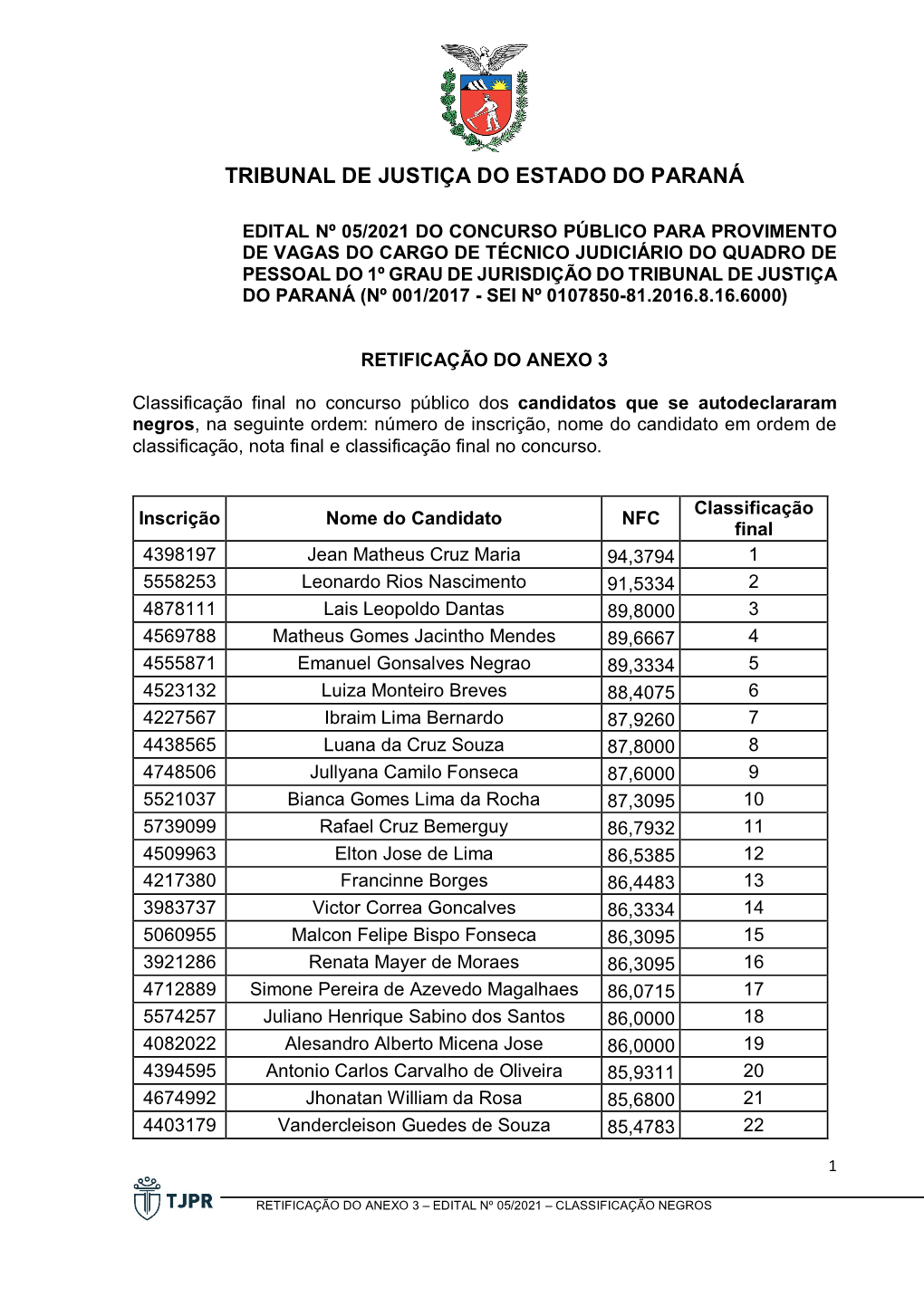 Tribunal De Justiça Do Estado Do Paraná