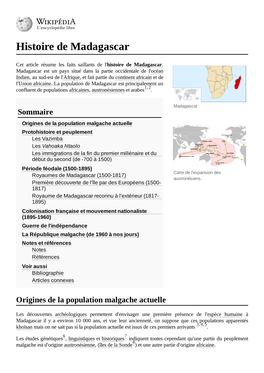 Histoire De Madagascar