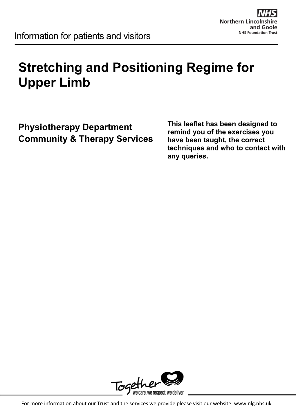 Stretching and Positioning Regime for Upper Limb DocsLib