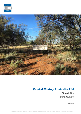 Cristal Mining Australia Ltd Gravel Pits Fauna Survey
