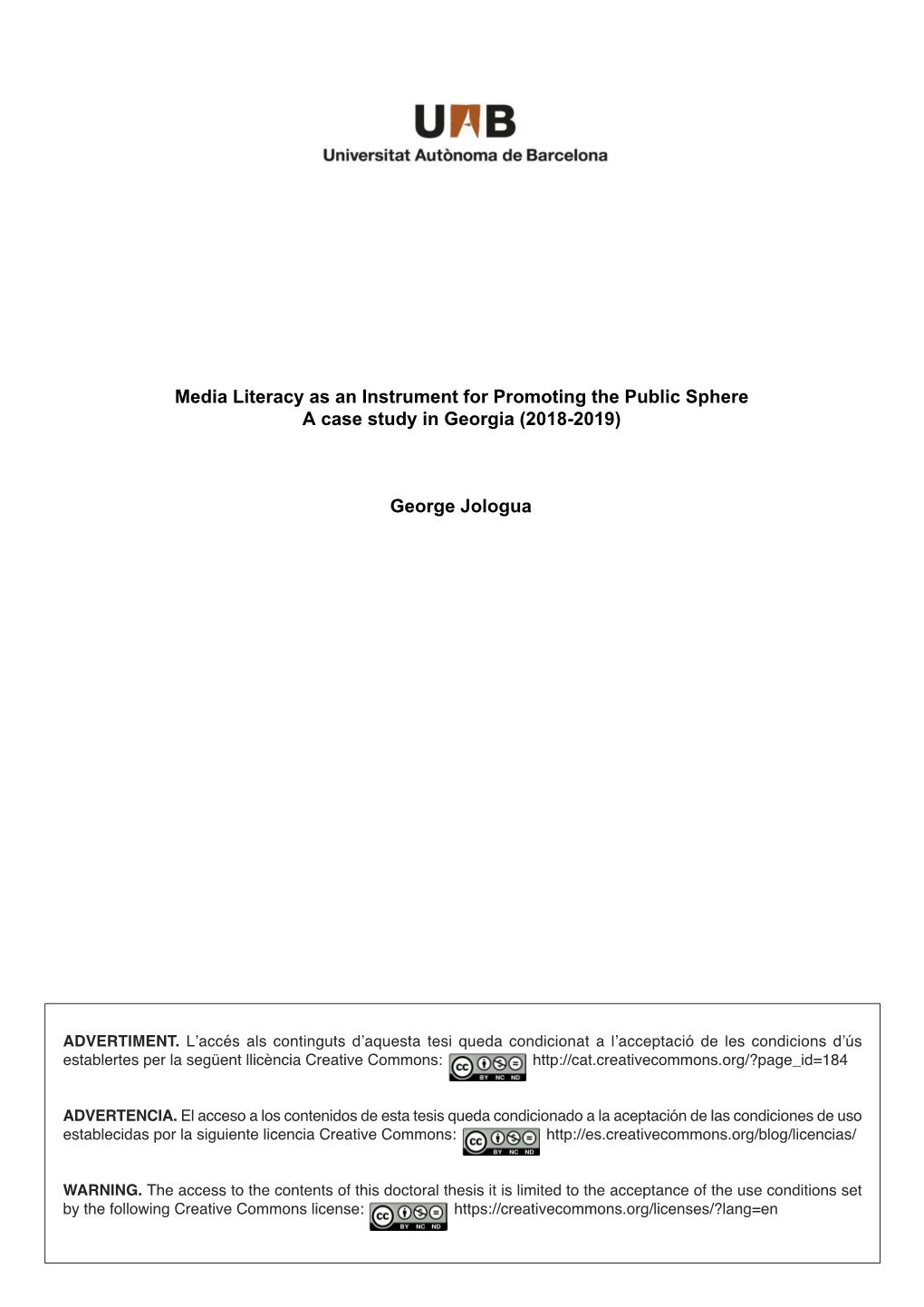 Media Literacy As an Instrument for Promoting the Public Sphere A
