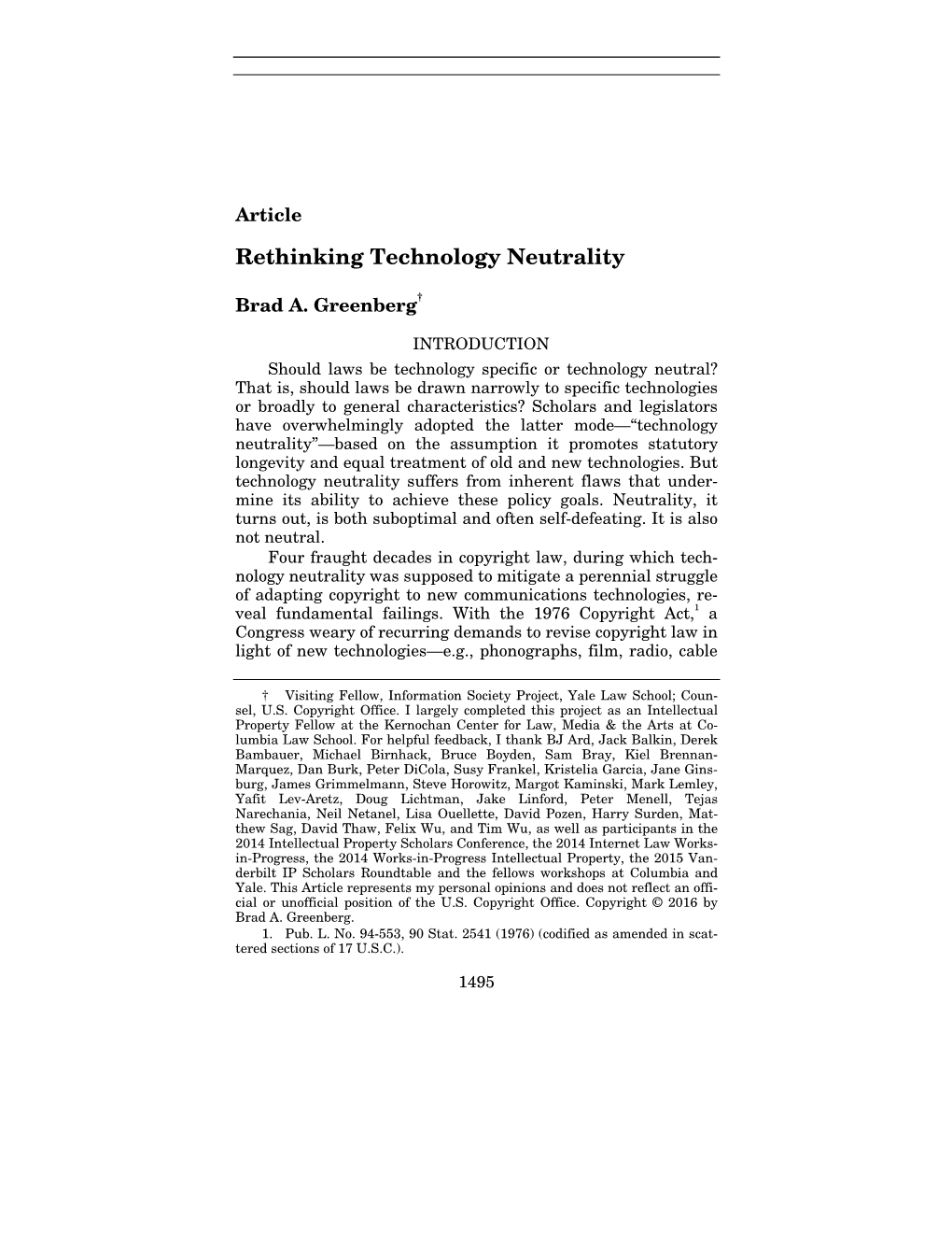 Rethinking Technology Neutrality