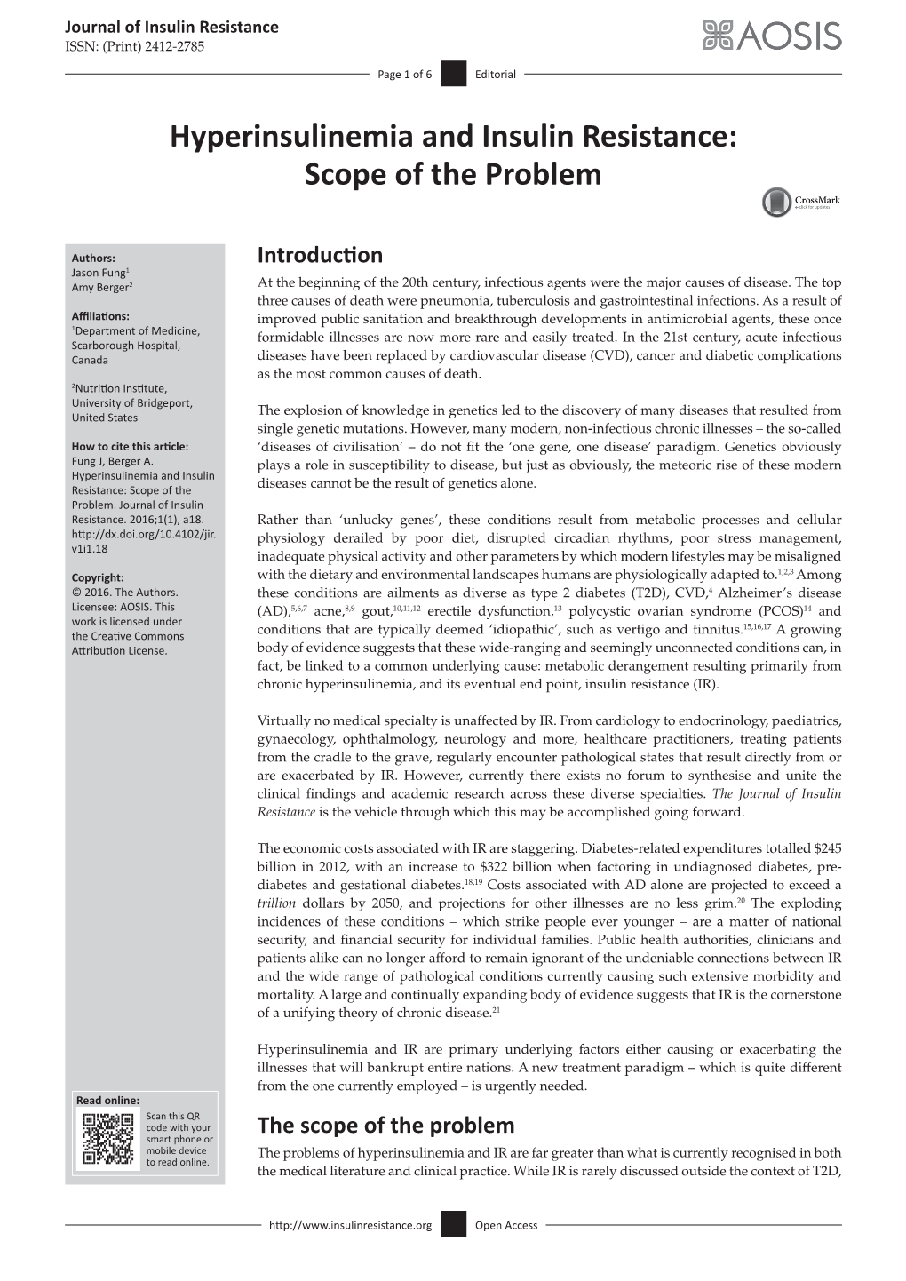 Hyperinsulinemia and Insulin Resistance: Scope of the Problem