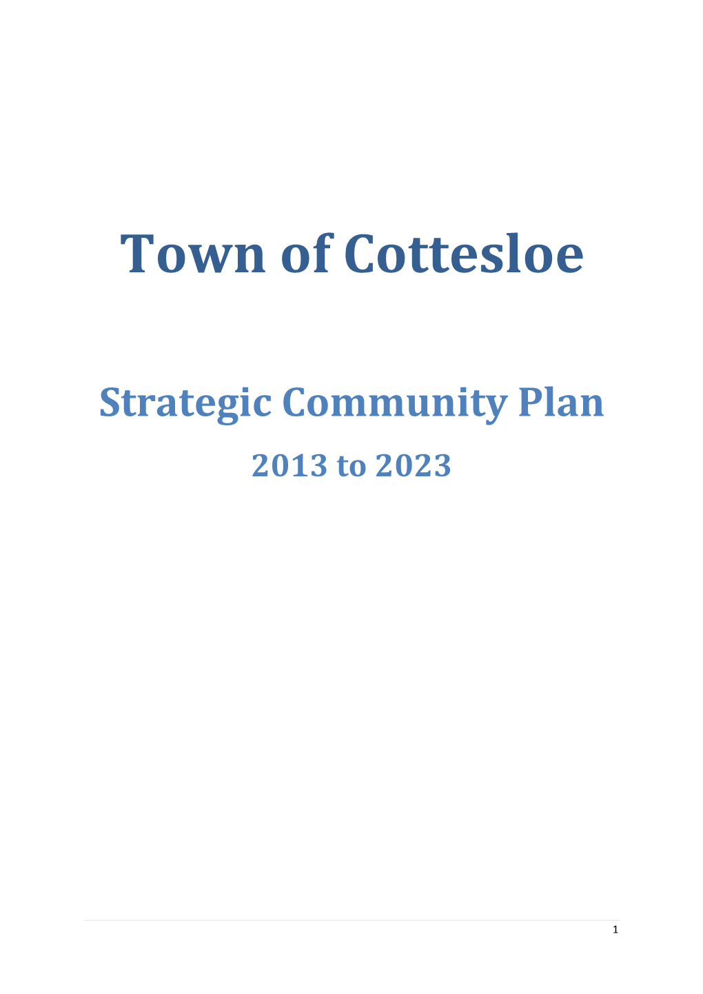 Strategic Community Plan 2013-2023