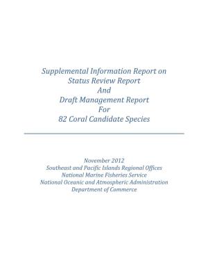 Final Corals Supplemental Information Report