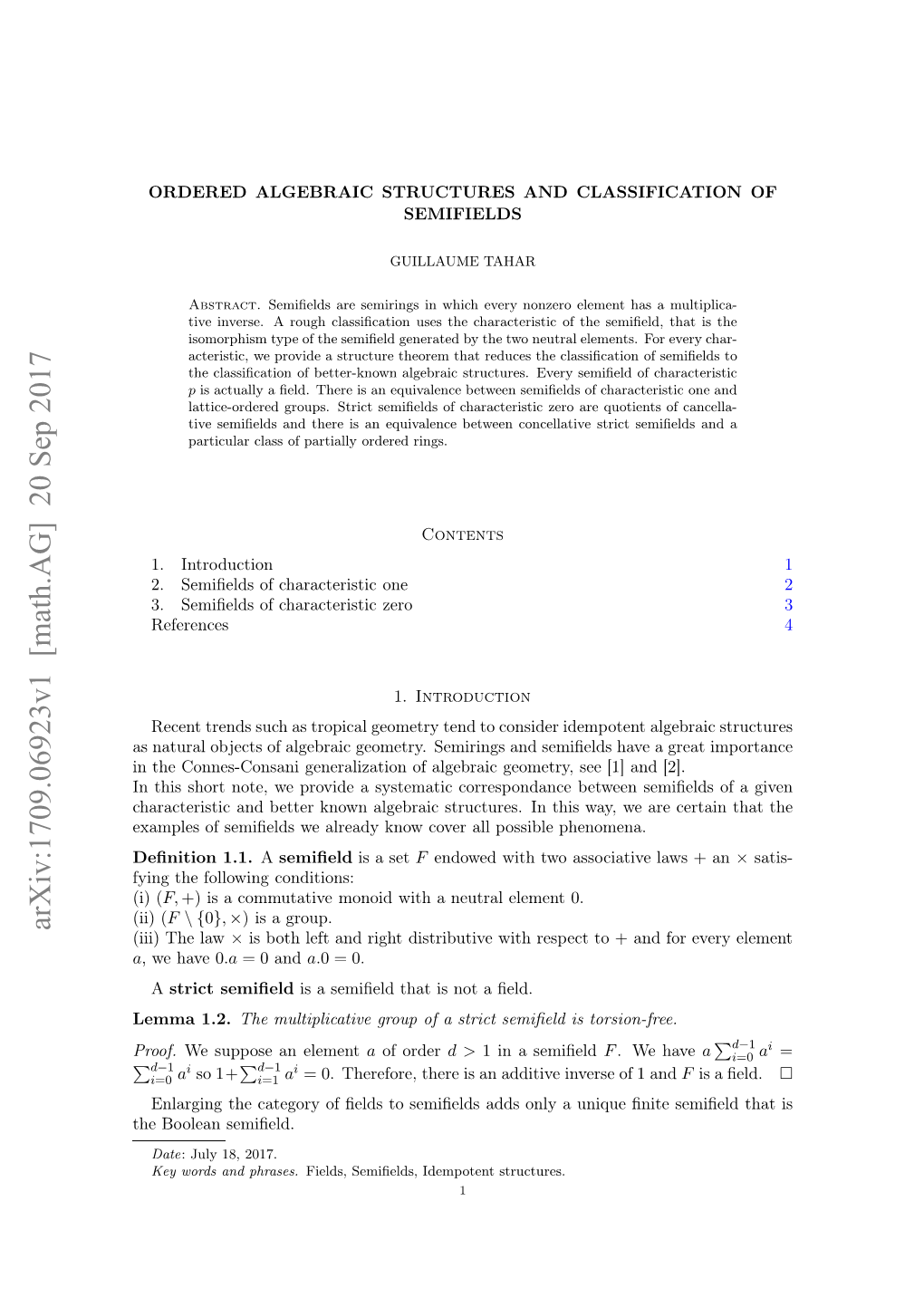 Arxiv:1709.06923V1 [Math.AG] 20 Sep 2017 Ii H Law the (Iii) (Ii) (I) Conditions: Following the Fying Xmlso Eied Earayko Oe L Osbephe Possible All 1.1