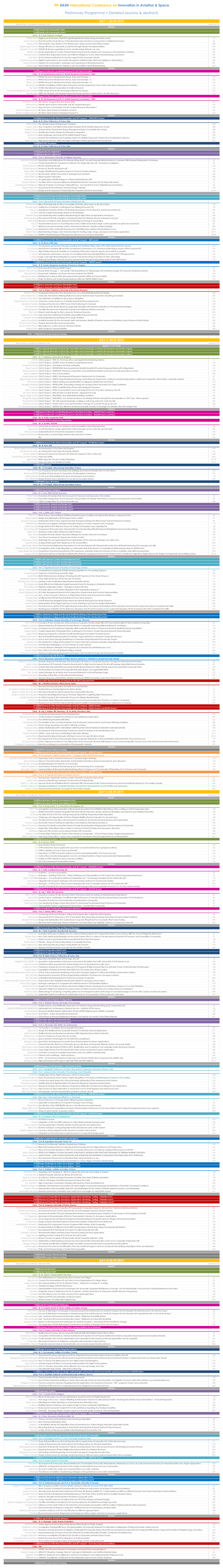 9Th EASN International Conference on Innovation in Aviation & Space