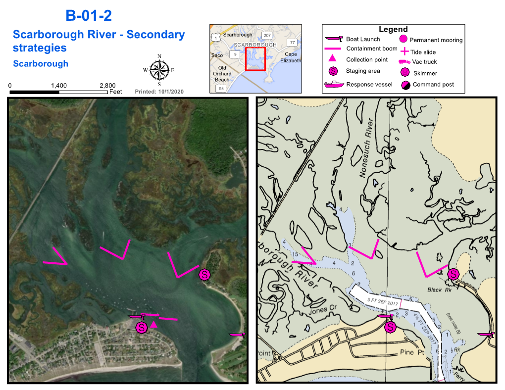 Scarborough River - Secondary 1 ³ ± LM Boat Launch ¡¢ 77 (! Permanent Mooring SCARBOROUGH ³ ± Containment Boom Strategies 9 Cape E Tide Slide