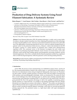 Production of Drug Delivery Systems Using Fused Filament Fabrication: a Systematic Review