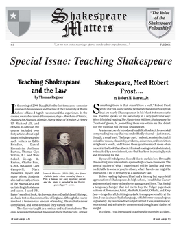 Fall 2006 Shakespeare Matters Page 1