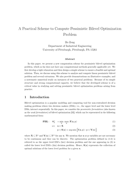 A Practical Scheme to Compute Pessimistic Bilevel Optimization Problem