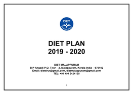 Diet Plan 2019 - 2020