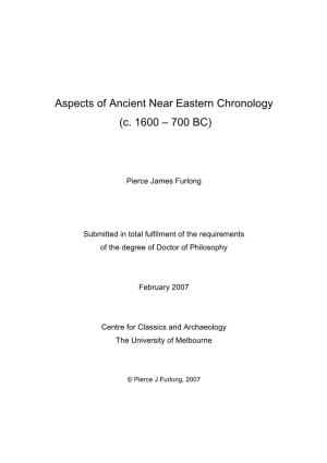 An Alternate Chronology for the Near East During the Late Bronze and Early Iron Ages, and Its Consequences Fo