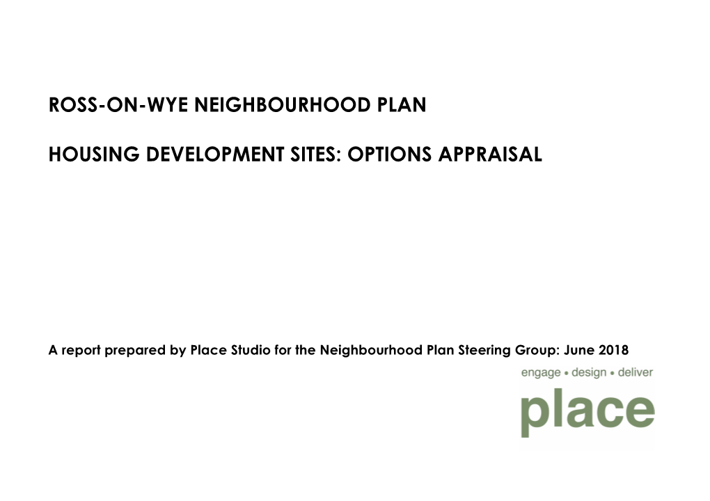 Ross-On-Wye Neighbourhood Plan Housing Development
