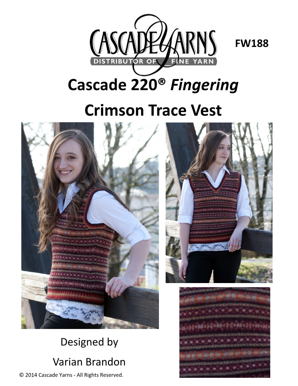 Cascade 220® Fingering Crimson Trace Vest