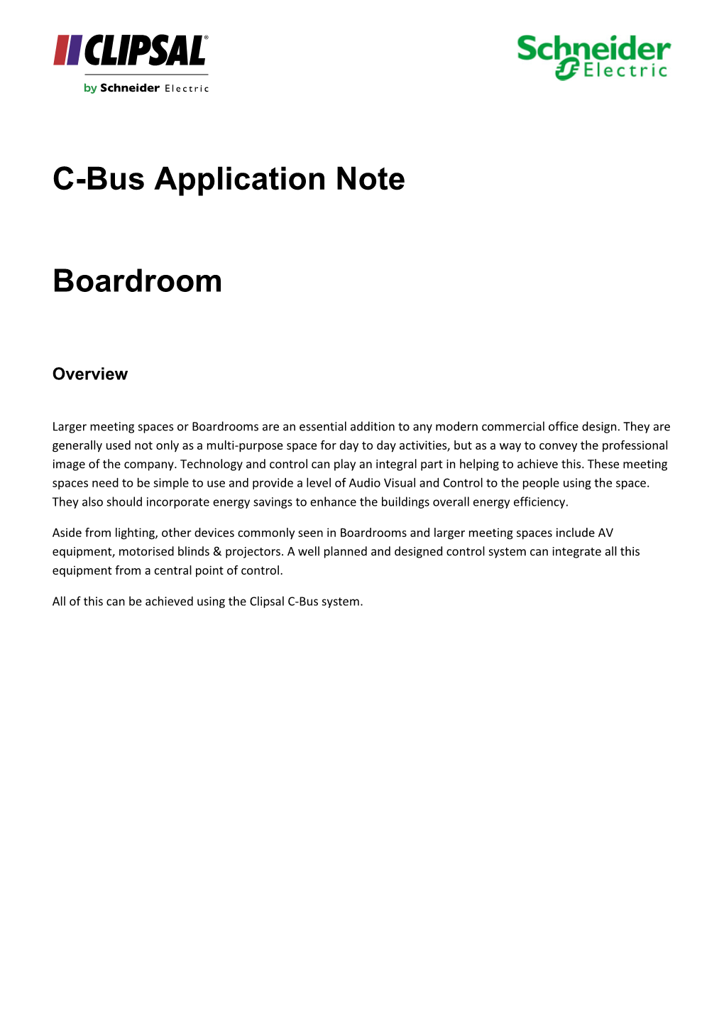 C-Bus Application Note Boardroom