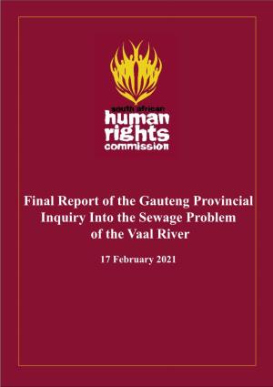The Vaal River Inquiry Provisional Report
