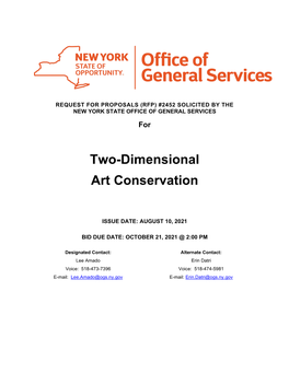 Bid 2452 Two-Dimensional Art Conservation