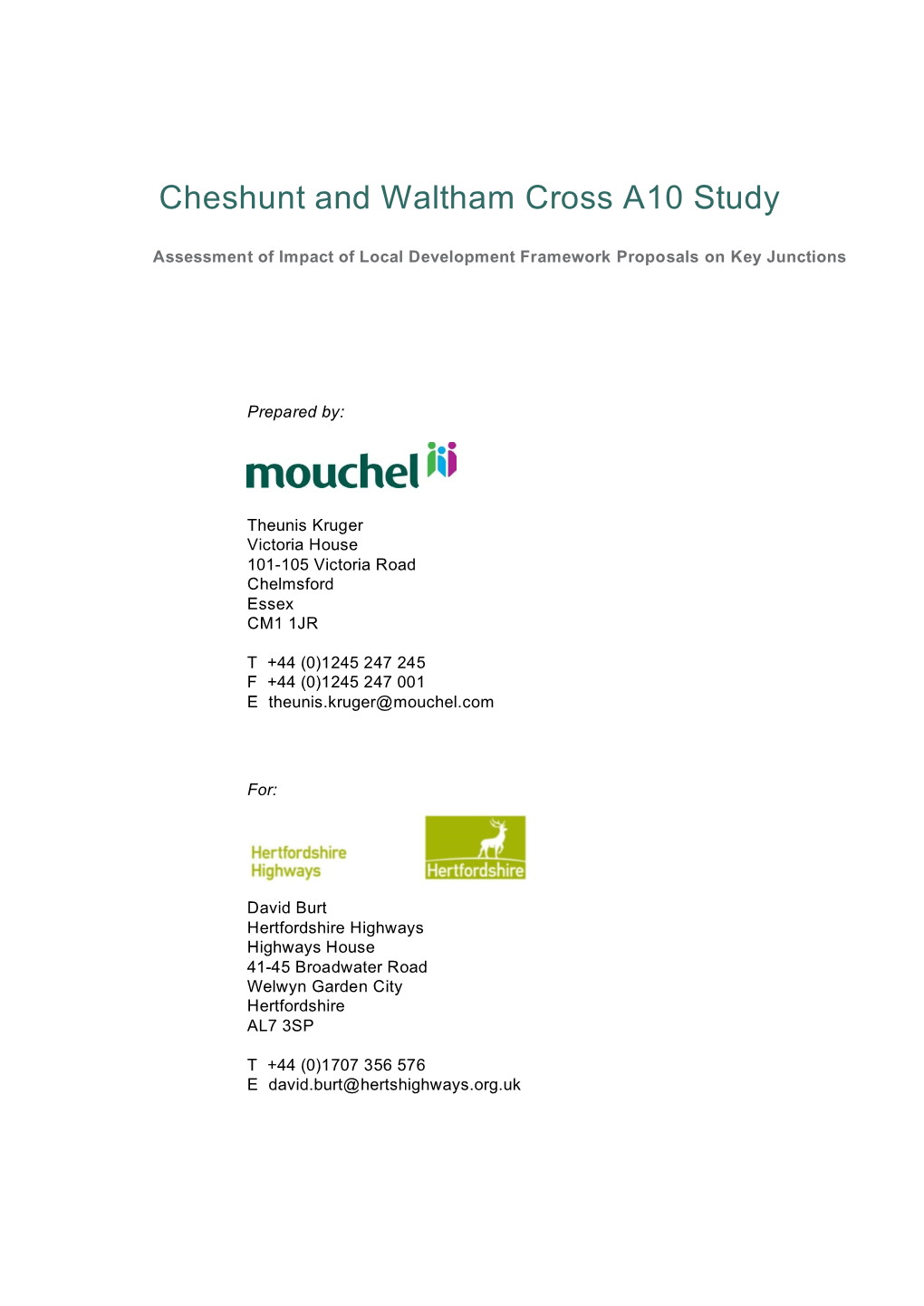 Cheshunt and Waltham Cross A10 Study