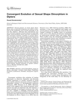 Convergent Evolution of Sexual Shape Dimorphism in Diptera
