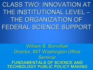 Science Policy Bootcamp Notes, Innovation at the Institutional Level