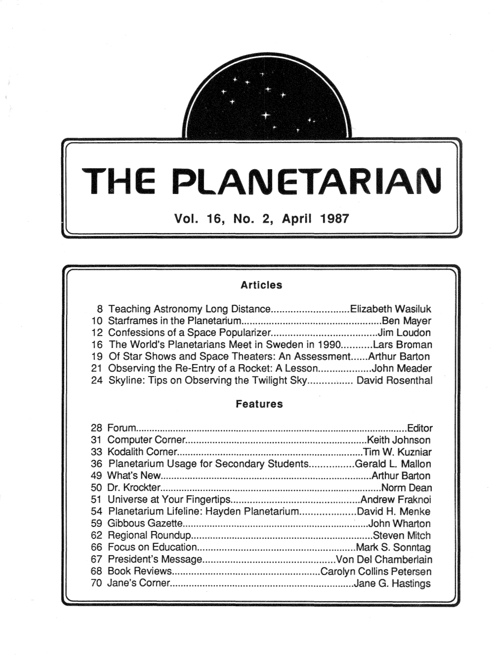 THE PLANETARI N Vol