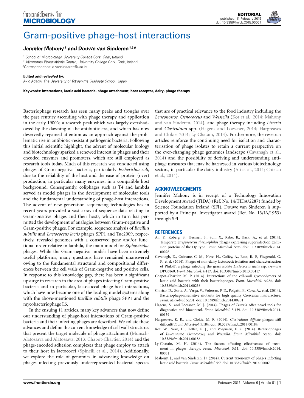 Gram-Positive Phage-Host Interactions