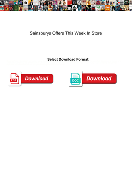Sainsburys Offers This Week in Store