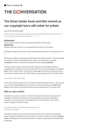 The Down Under Book and Film Remind Us Our Copyright Law's Still