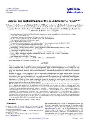 Spectral and Spatial Imaging of the Be+Sdo Binary Φ Persei?,??